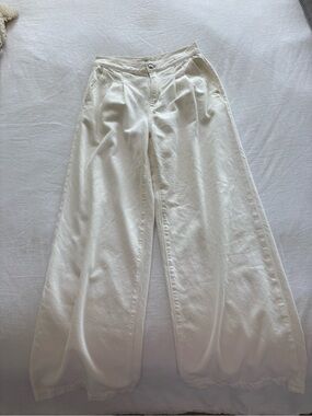Madewell Cream Wide-Leg Jeans